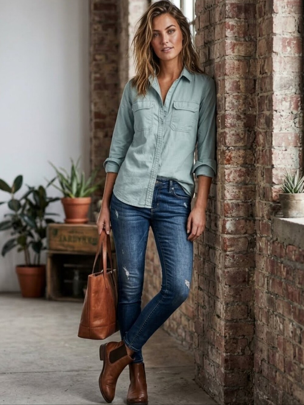 J Crew Garment Dyed Utility Workshirt Size 2 Sage Mint Green Long Sleeve Poplin